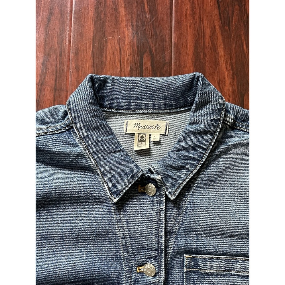 Madewell Chore Coat Blue Dark Wash Denim Vintage Inspired Fair Trade Women's XL - Picture 2 of 11